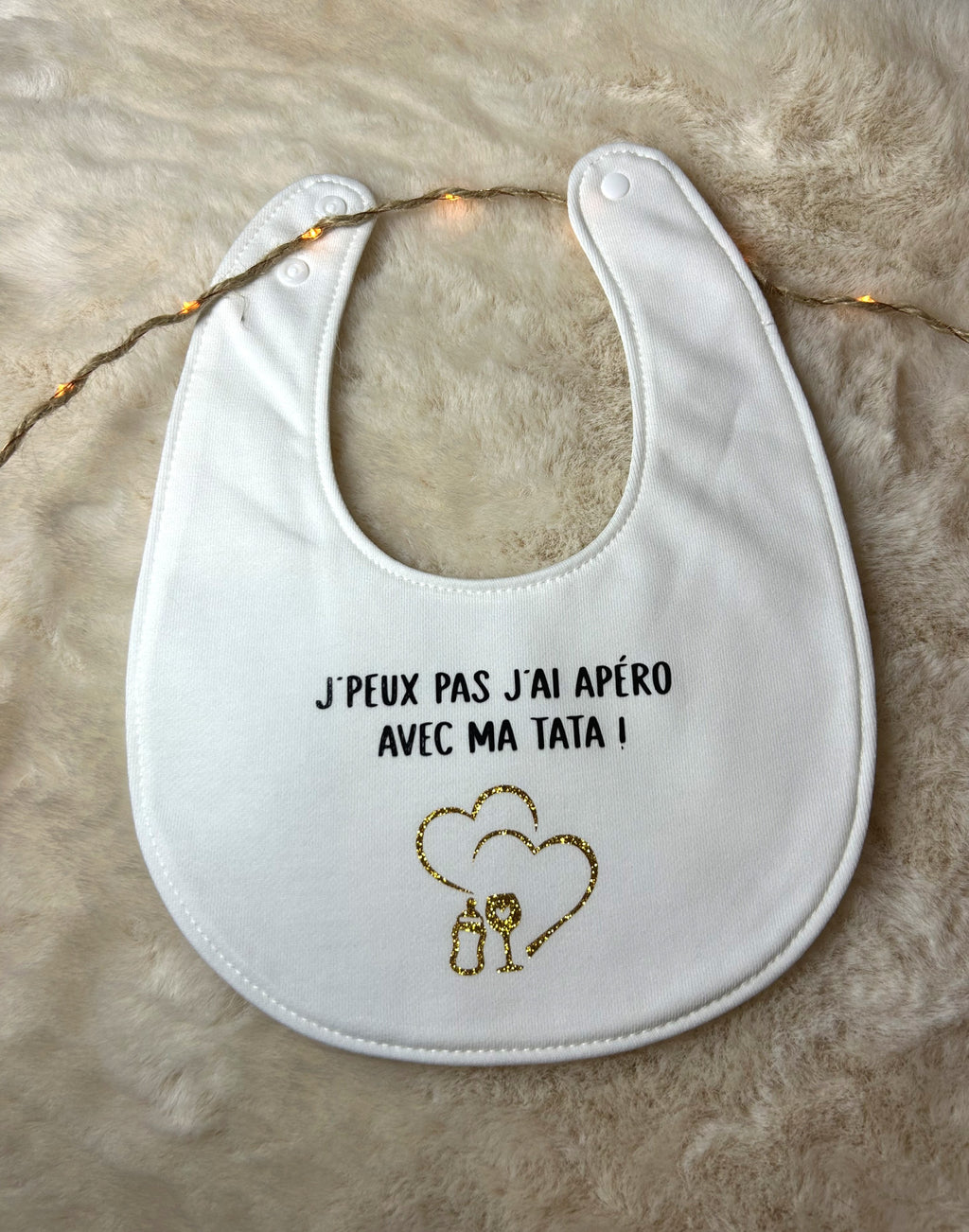 Bavoir « J'peux pas j'ai apéro avec mes tatas ! »