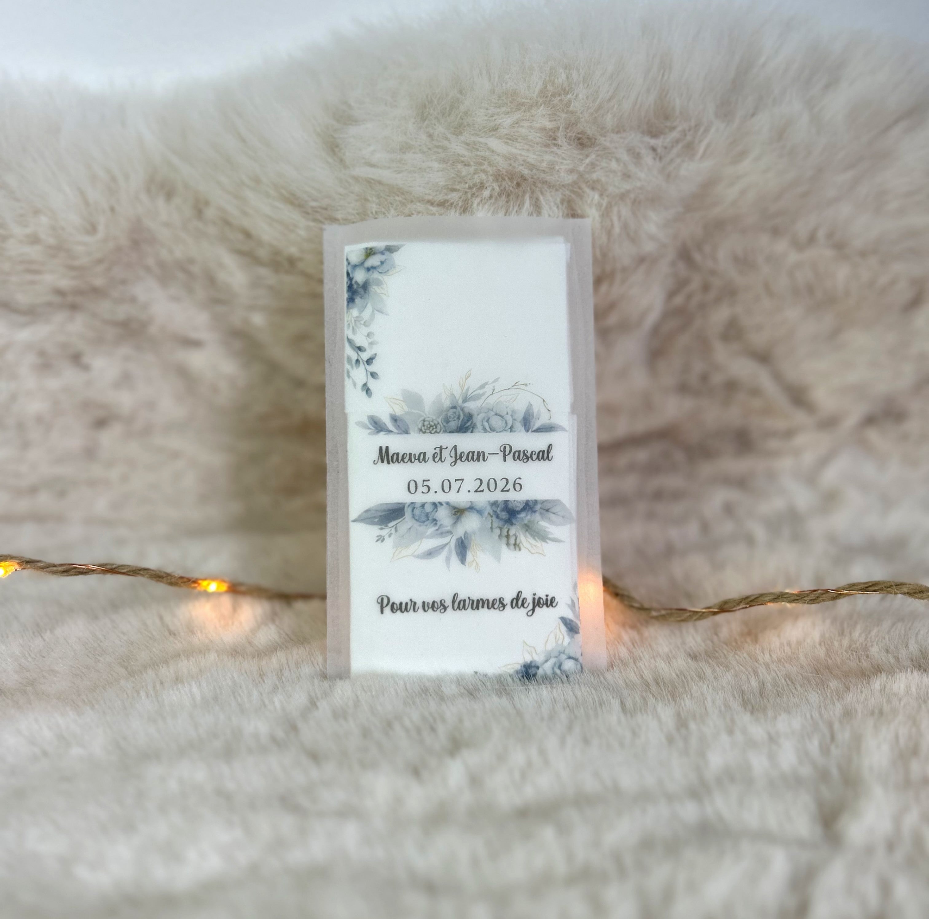 Etui à mouchoir « Simplicité chic en bleu ciel » - Pour vos larmes de joie