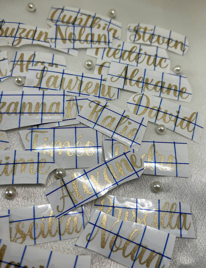 Stickers " Prénom Pailleté " - Des lettres qui brillent et qui durent.