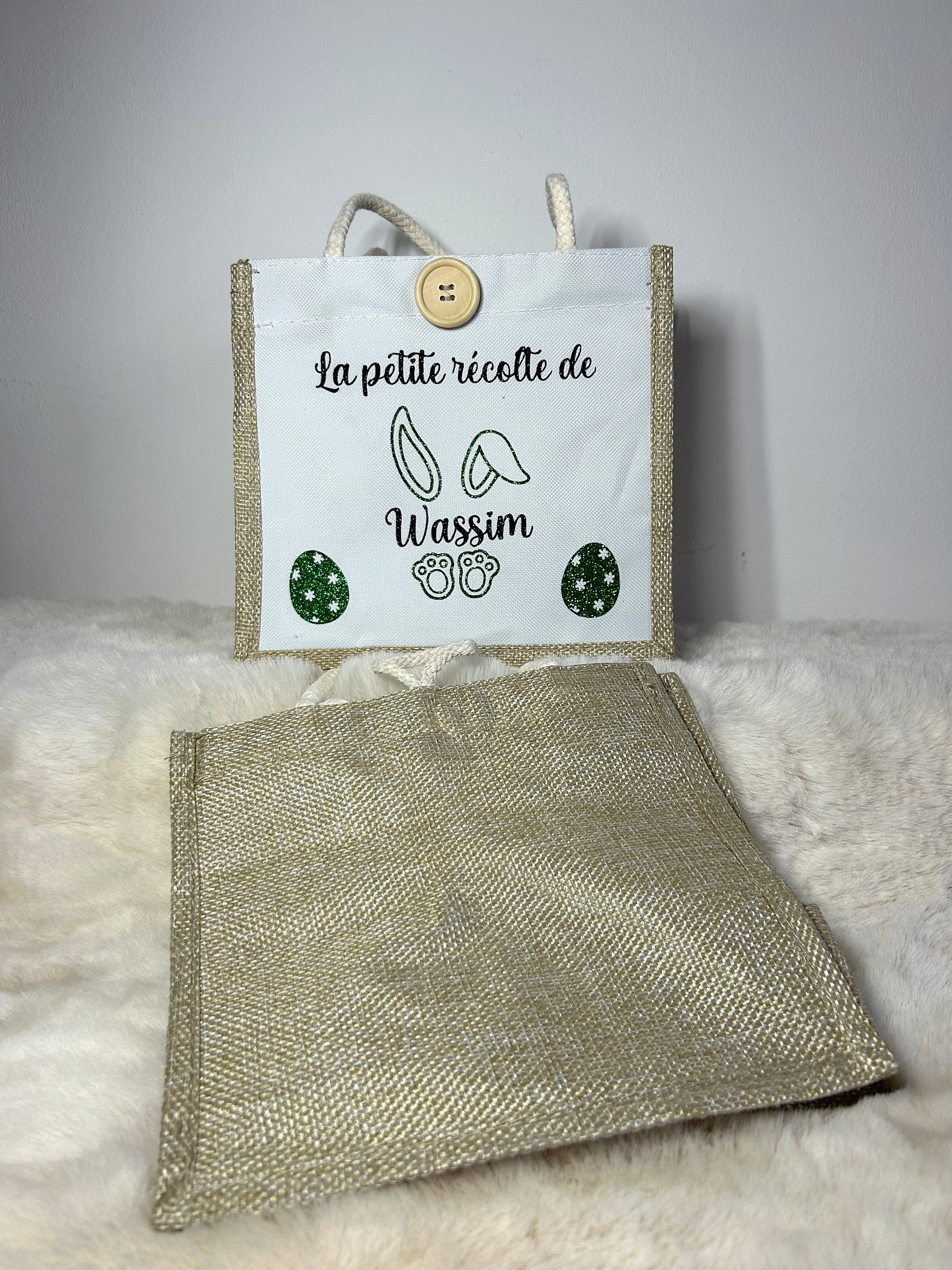 Sac de Pâques personnalisé « Les petites récoltes de… » - Le compagnon idéal pour partir à la chasse aux œufs