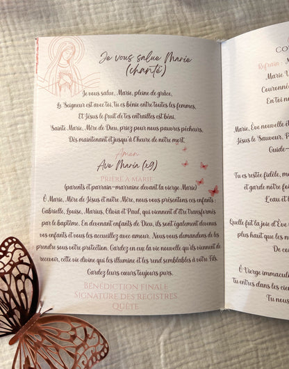 Livret de cérémonie " Papillon de tendresse " - Une cérémonie qui s'ouvre comme une battement d'ailes.