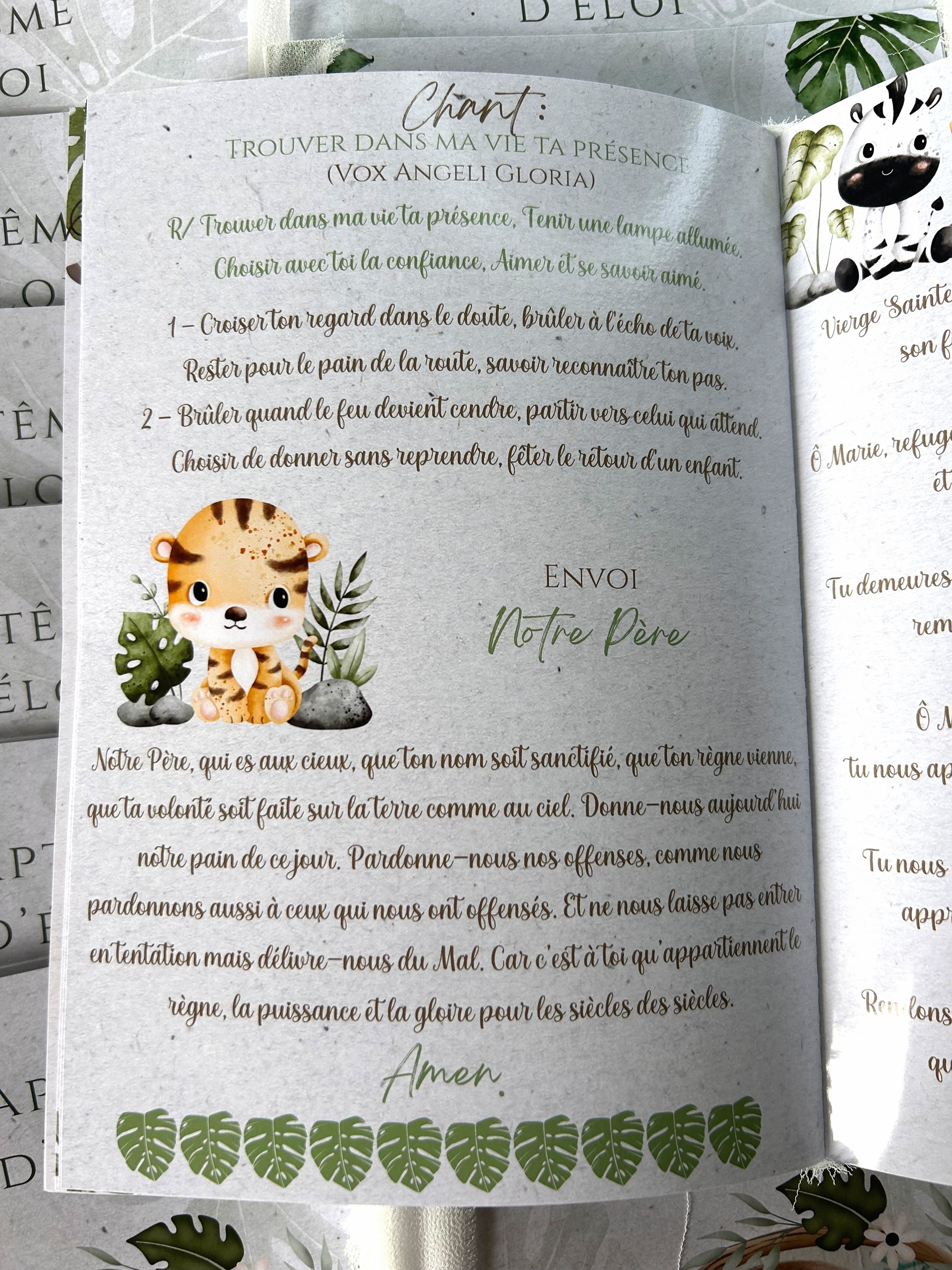 Livret de cérémonie " Eveil sauvage " - Un doux souffle d'aventure pour un moment sacré.