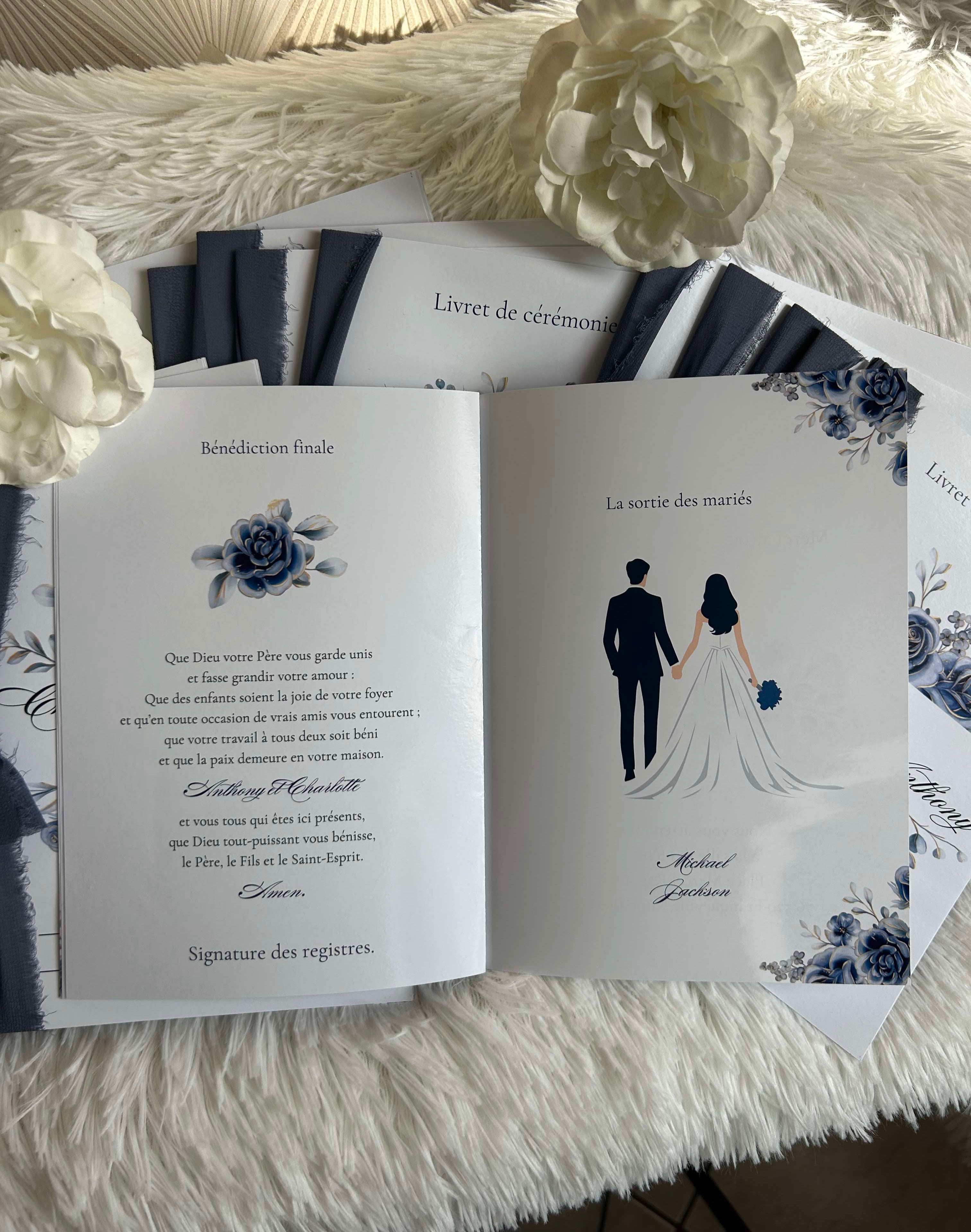 Livret de cérémonie « Bleu de promesse » - Les mots d’un engagement, posés avec douceur au fil de la cérémonie