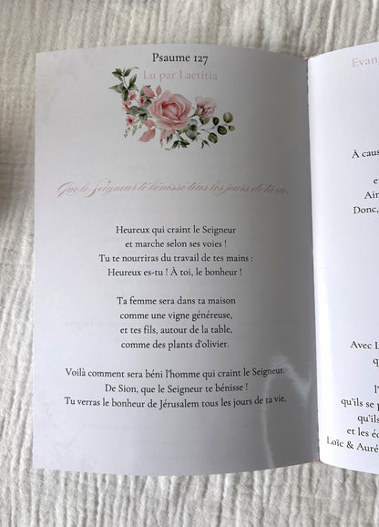 Livret de cérémonie " Bouquet de souvenirs " - Quand les mots s'habillent de soie et de tendresse.