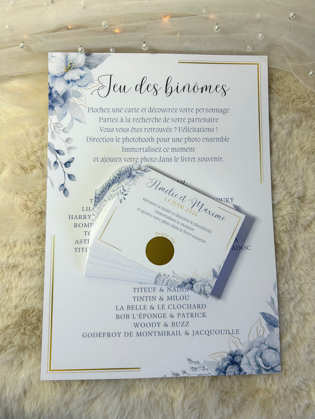 Jeu des binômes « Douce Harmonie » - Un jeu élégant et plein de convivialité pour créer de jolis souvenirs lors de votre événement.
